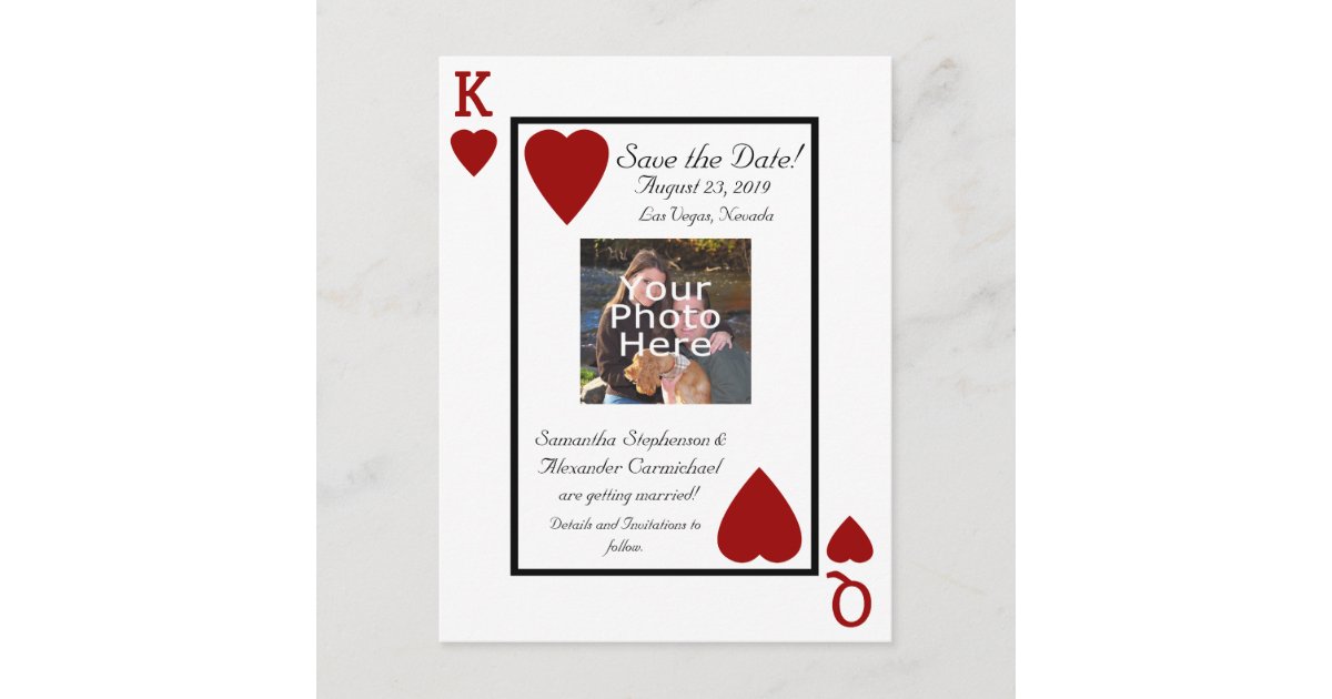 Playing Card King Queen Photo Save The Date Zazzle Com