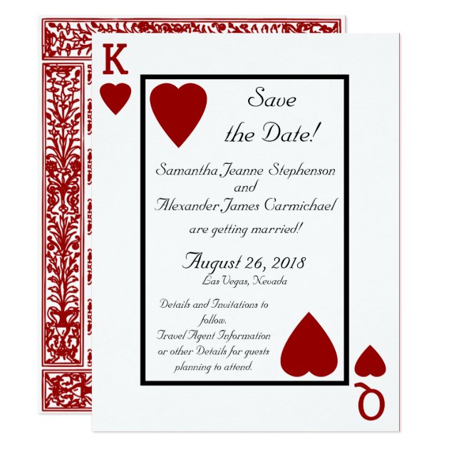 Playing Card King/Queen Save The Date