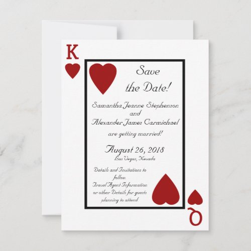 Playing Card KingQueen Save the Date