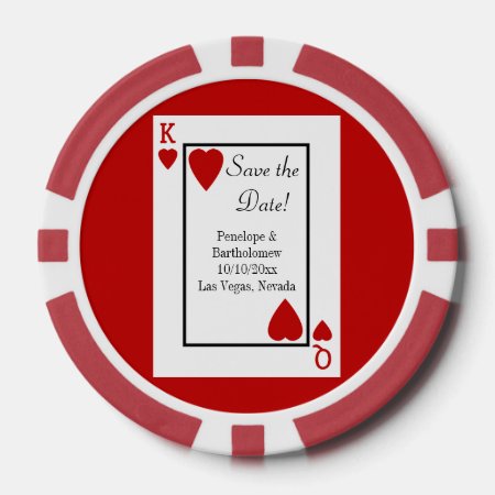 Playing Card King/queen Save The Date Favor Poker Chips