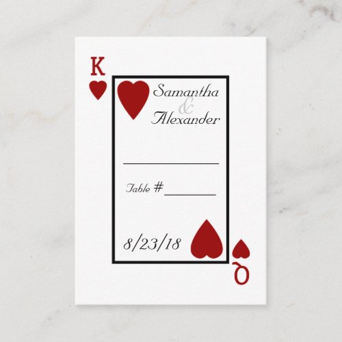 Playing Card KingQueen Table Place Cards