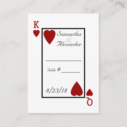 Customizable Playing Card King/Queen Table Place Cards Business Card Templates