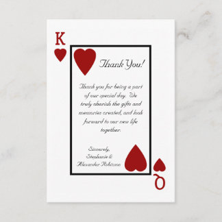 Playing Card King/Queen Thank You Notes