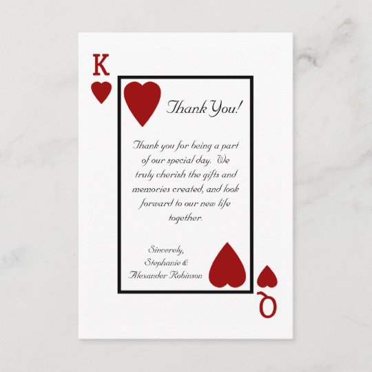 Playing Card King/Queen Thank You Notes | Zazzle.com