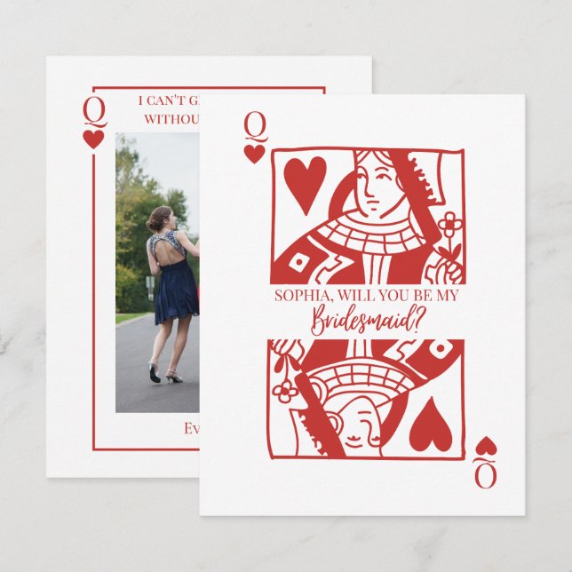 Playing Card Las Vegas Bridesmaid Proposal Card  (Front/Back)