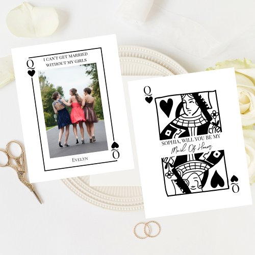 Playing Card Las Vegas Maid Of Honor Proposal Card