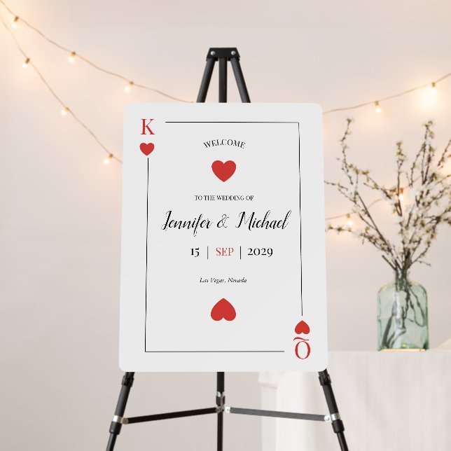Playing Card Las Vegas Wedding Welcome Sign (In Situ (Stand))