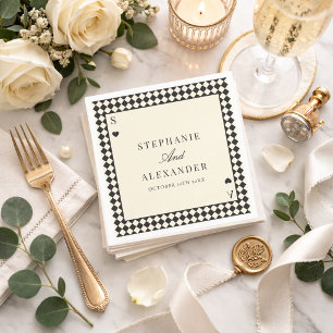 Playing Card Luxury Black Ivory Old Money Wedding Napkins