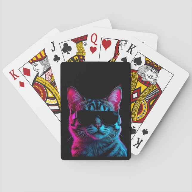 Playing card neon cat vibes (Back)