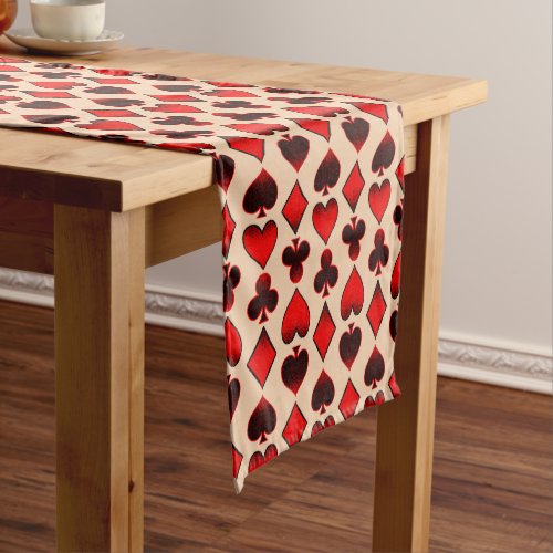 Playing card pattern short table runner