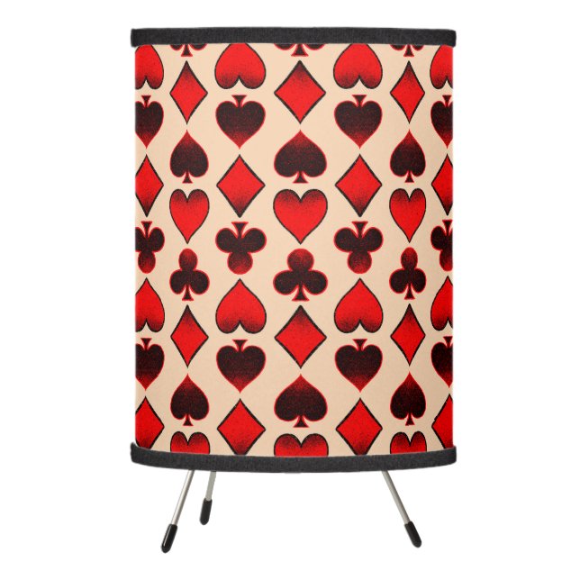 Playing card pattern tripod lamp (Left)