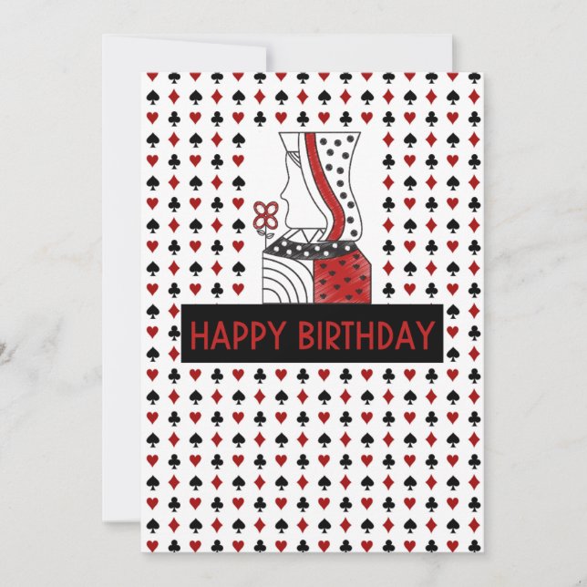 Playing Card QUEEN BIRTHDAY card (Front)