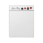 Playing Card Score Pad,  Design On Narrow Edge Notepad at Zazzle