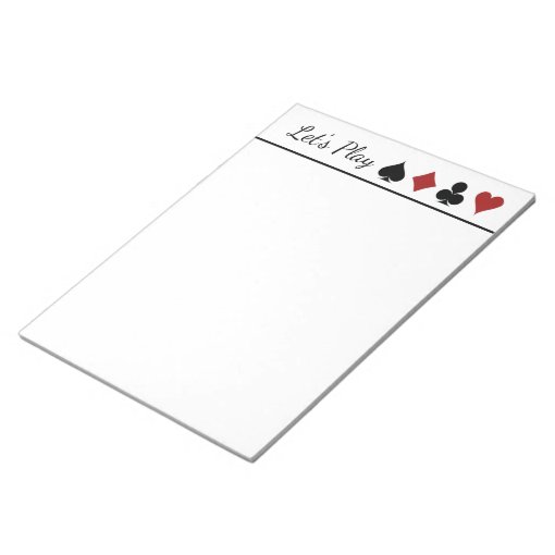 Playing Card Score Pad, Design on Narrow Edge Notepad | Zazzle