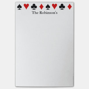 Playing Card Score Pad Personalized Post-it Notes