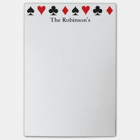 Playing Card Score Pad | Personalized Post-it Notes