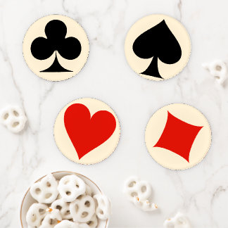 Playing Card Shape Button-Look Coaster Set