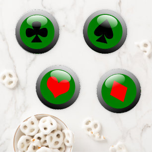 Playing Card Shape Button-Look Coaster Set