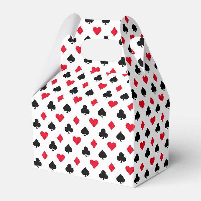 Playing Card Suit Pattern Favor Boxes (Front Side)