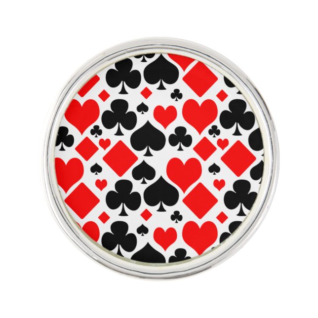 Playing Card Suit Pattern Pin (Front)