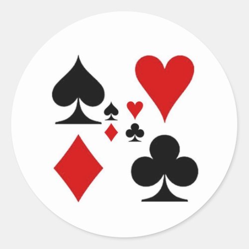 PLAYING CARD SUITES GIFTS CLASSIC ROUND STICKER