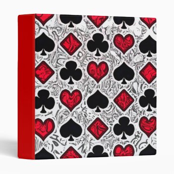 Playing Card Suits 1" Ring Binder by manewind at Zazzle