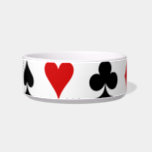 Playing Card Suits Bowl<br><div class="desc">A design of playing card suits, the spade, heart, diamond and club for the person that plays card games bridge, poker, spades, hearts, go fish, war, Texas Hold Em, pinochle, black jack, twenty one 21, gin rummy, solitaire, drinking games or does card - magic tricks, the gambler for gambling, a...</div>