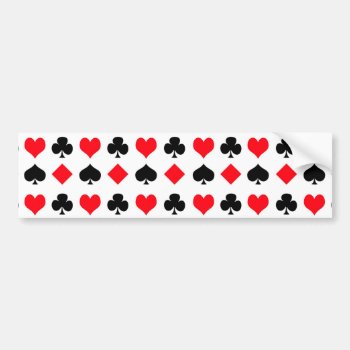 Playing Card Suits Bumper Sticker by Impactzone at Zazzle