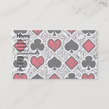 Playing Card Suits Business Cards by manewind at Zazzle