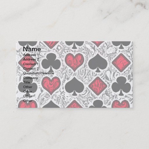 Customizable PLAYING CARD SUITS Business Cards