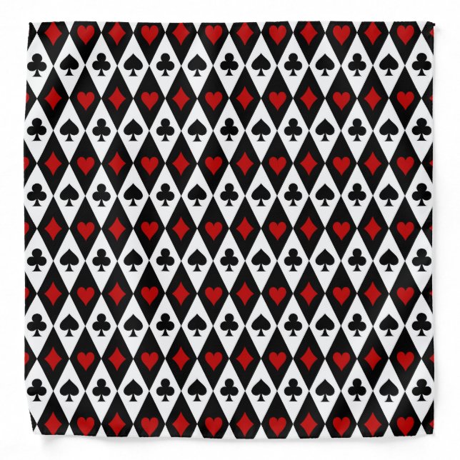 Playing Card Suits Casino  Bandana (Front)