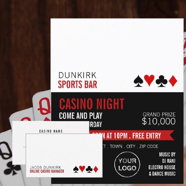 Playing Card Suits, Casino Night, Gaming Industry Flyer (Creator Uploaded)