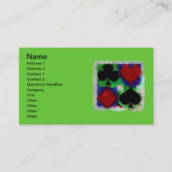 Playing Card Suits Design Business Cards by manewind at Zazzle
