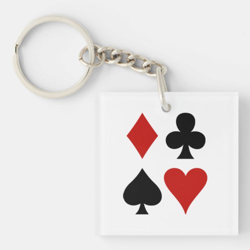 Playing Card Suits Design Keychain