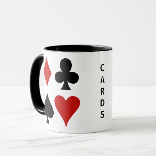 Playing Card Suits Design Mug