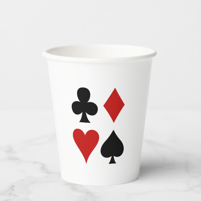 Playing Card Suits Design Paper Cups