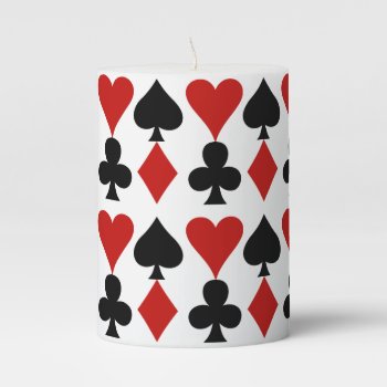 Playing Card Suits Design Pillar Candle by SjasisSportsSpace at Zazzle