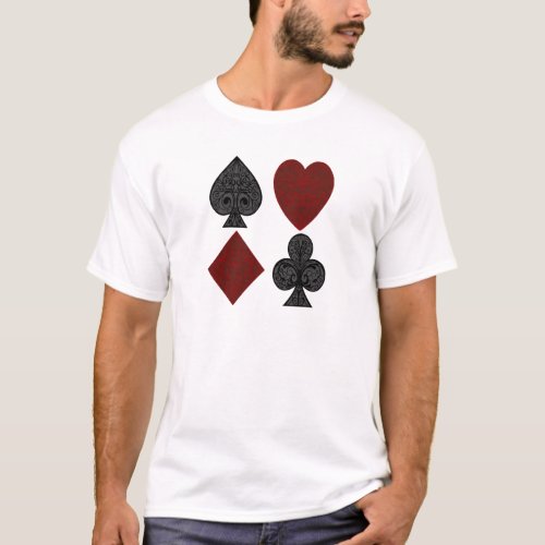 Playing Card Suits Design T_Shirt