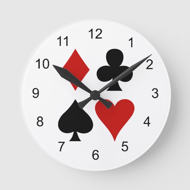 Playing Card Suits Design Wall Clock