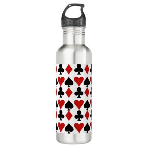 Playing Card Suits Design Water Bottle