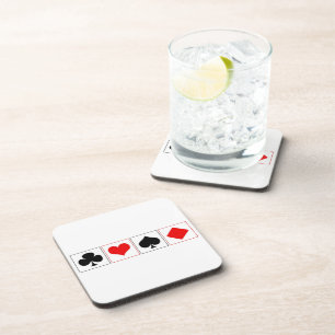 Playing card suits drink coaster