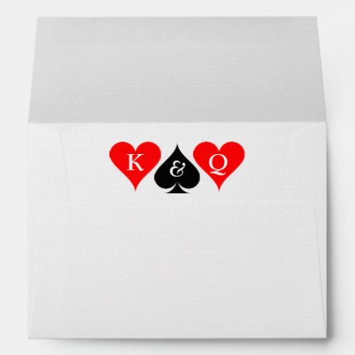 Playing card suits envelopes for Las vegas wedding