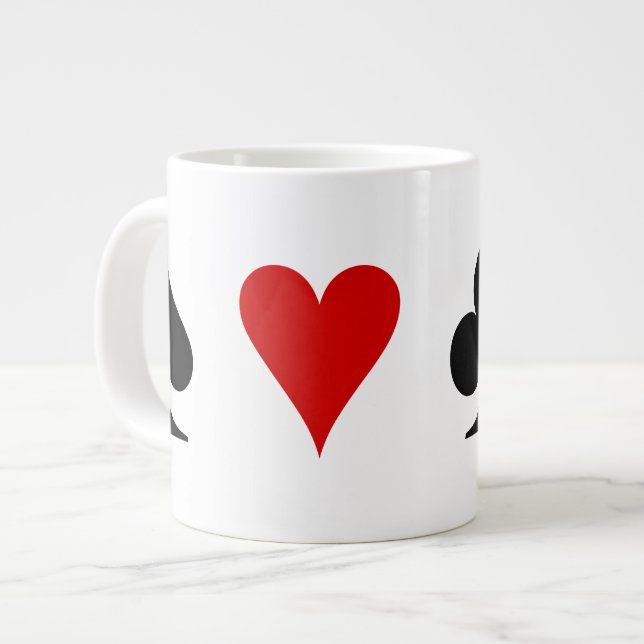 Playing Card Suits Large Coffee Mug (Front Left)