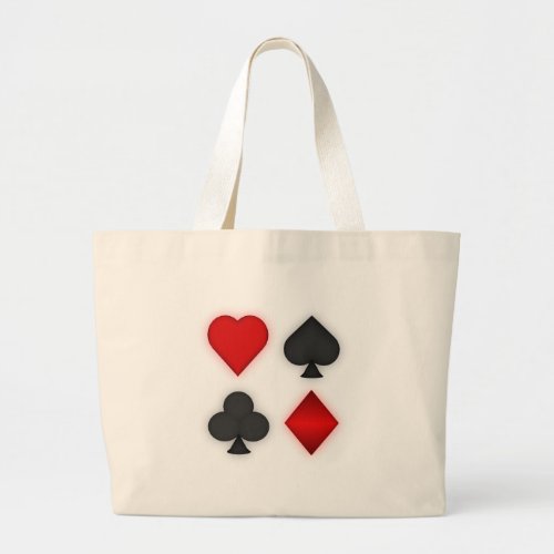 Playing Card Suits Large Tote Bag