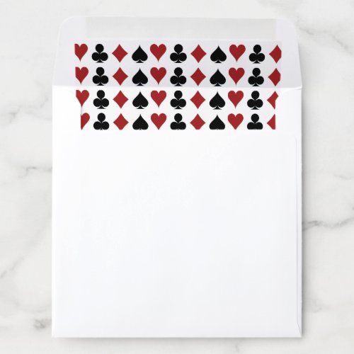 Playing Card Suits Las Vegas Casino Wedding Envelope Liner