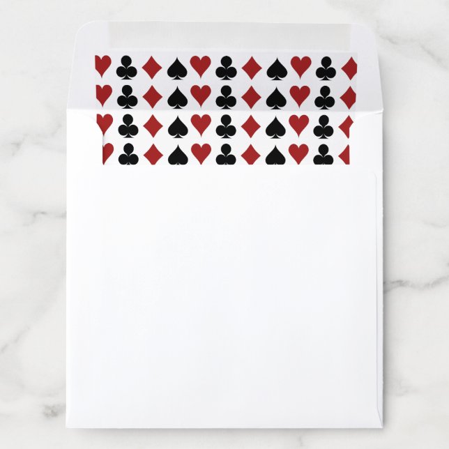 Playing Card Suits Las Vegas Casino Wedding Envelope Liner (In Envelope)