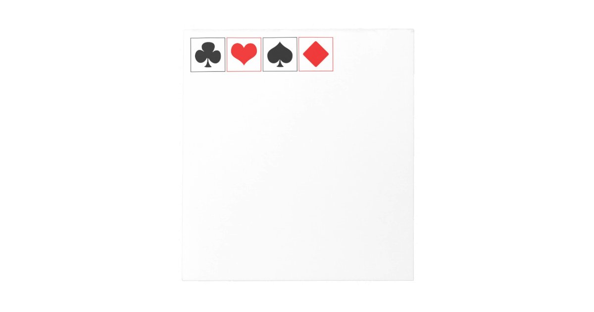 Playing card suits notepad