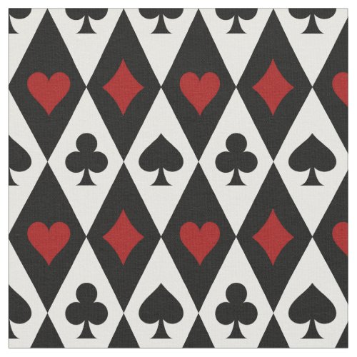 Playing Card Suits on Black and White Fabric
