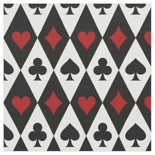 Playing Card Suits on Black and White Fabric