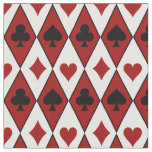 Playing Card Suits on Red and White Fabric